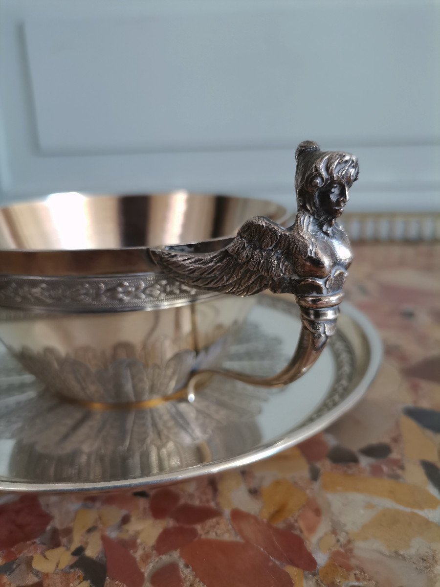 Cup In Sterling Silver Empire Style Late Nineteenth-photo-3