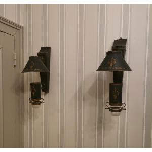 Pair Of Empire Period Quinquet Sconces