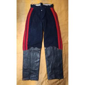 Rare pantalon à basane d'Artilleur Monté d'époque IIIème République