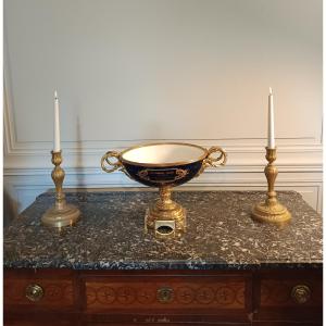 Large Sèvres Porcelain Bowl Mounted In Gilt Bronze, Napoleon III Period