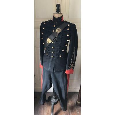 Ensemble Dolman Giberne Officier d'Artillerie Avec Nominette époque IIIe Republique