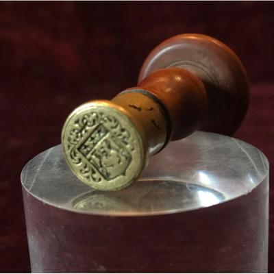 Small Armorial Stamp With Boxwood Handle From The XVIIIth Or Early XIXth