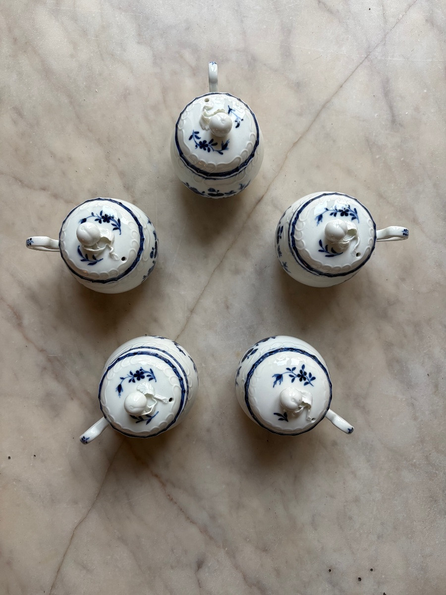 Set Of Five Soft-paste Porcelain Juice Jugs From Tournai-photo-1