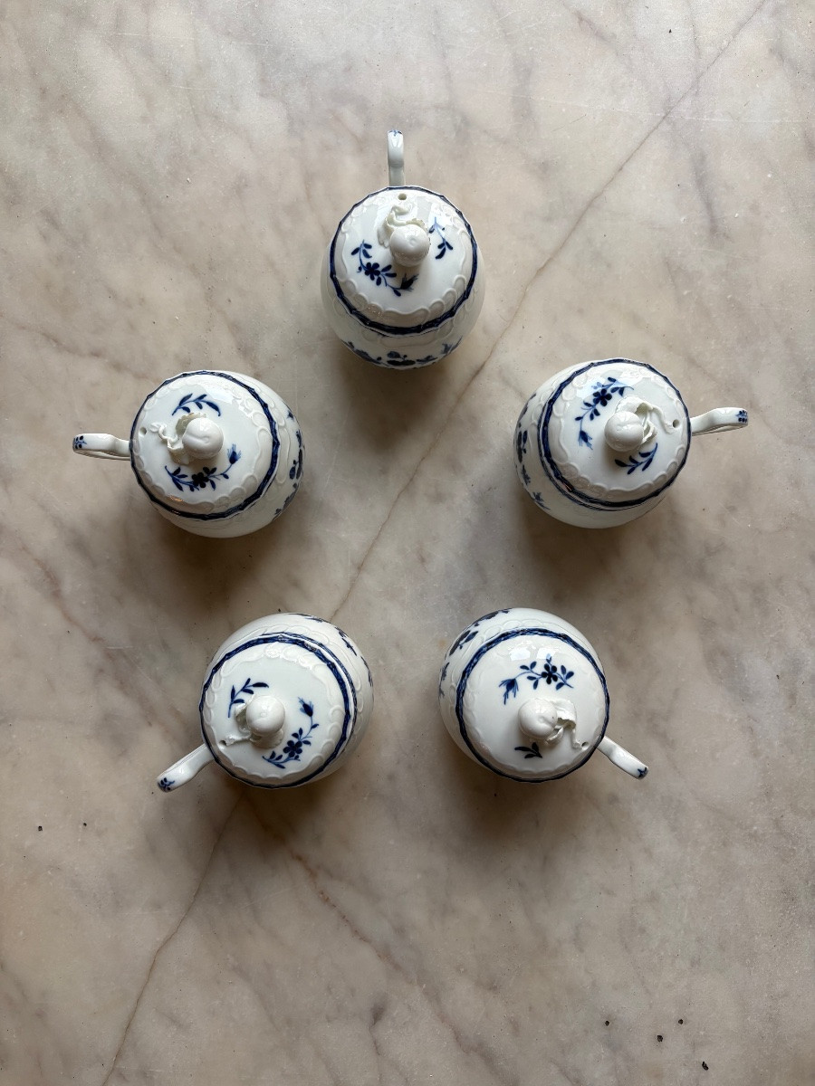 Set Of Five Soft-paste Porcelain Juice Jugs From Tournai-photo-2