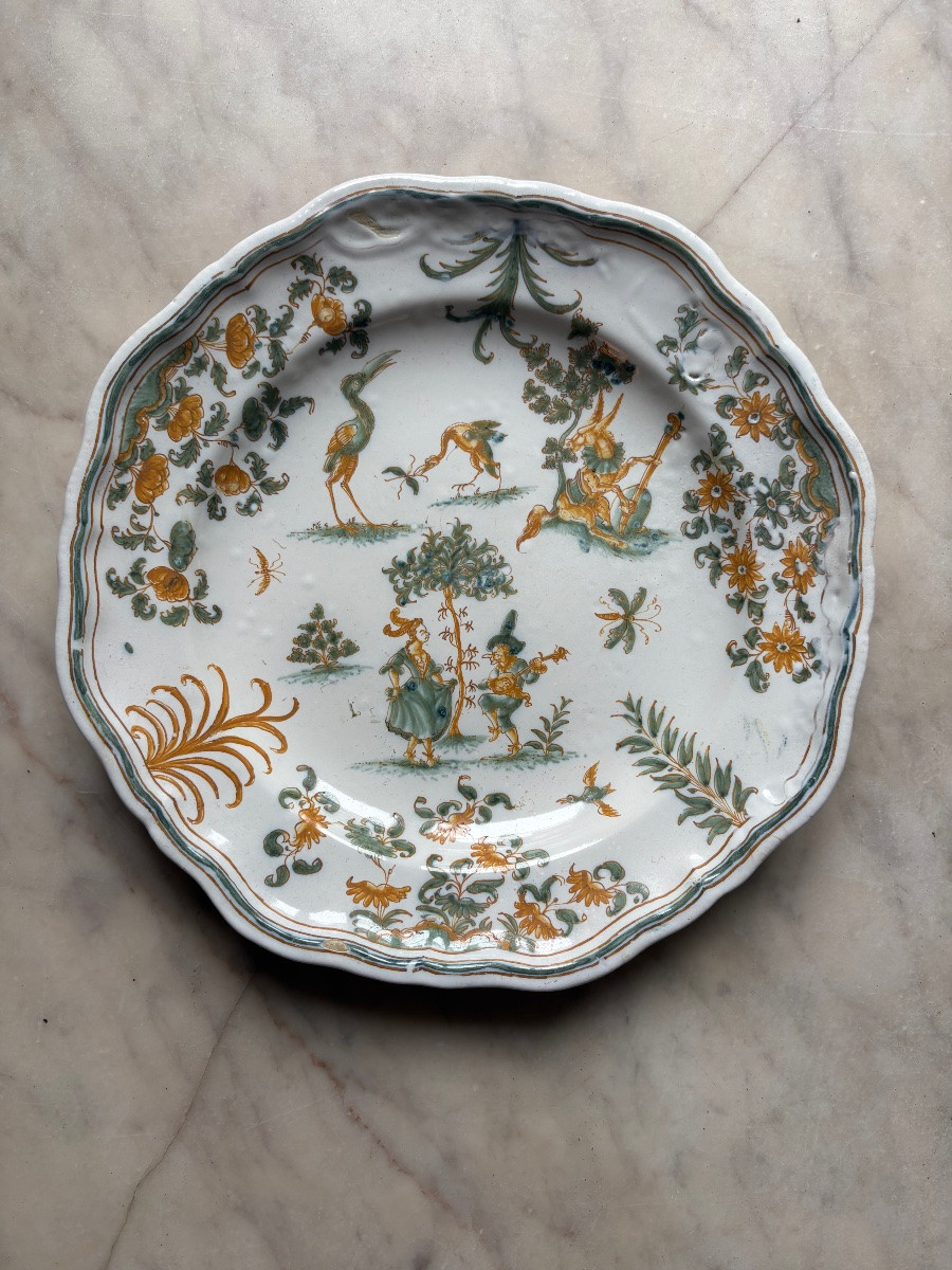 Earthenware Plate From Moustiers With Grotesques -photo-2
