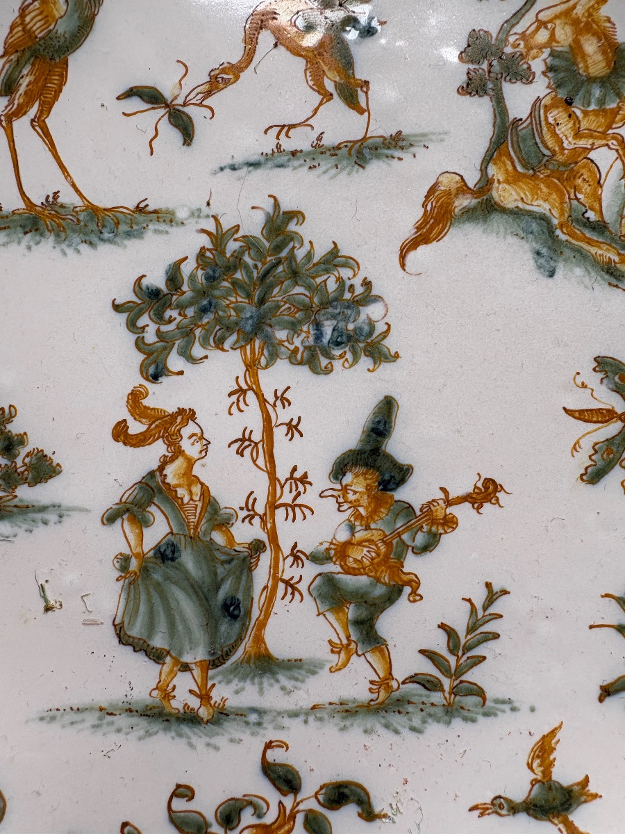 Earthenware Plate From Moustiers With Grotesques -photo-3