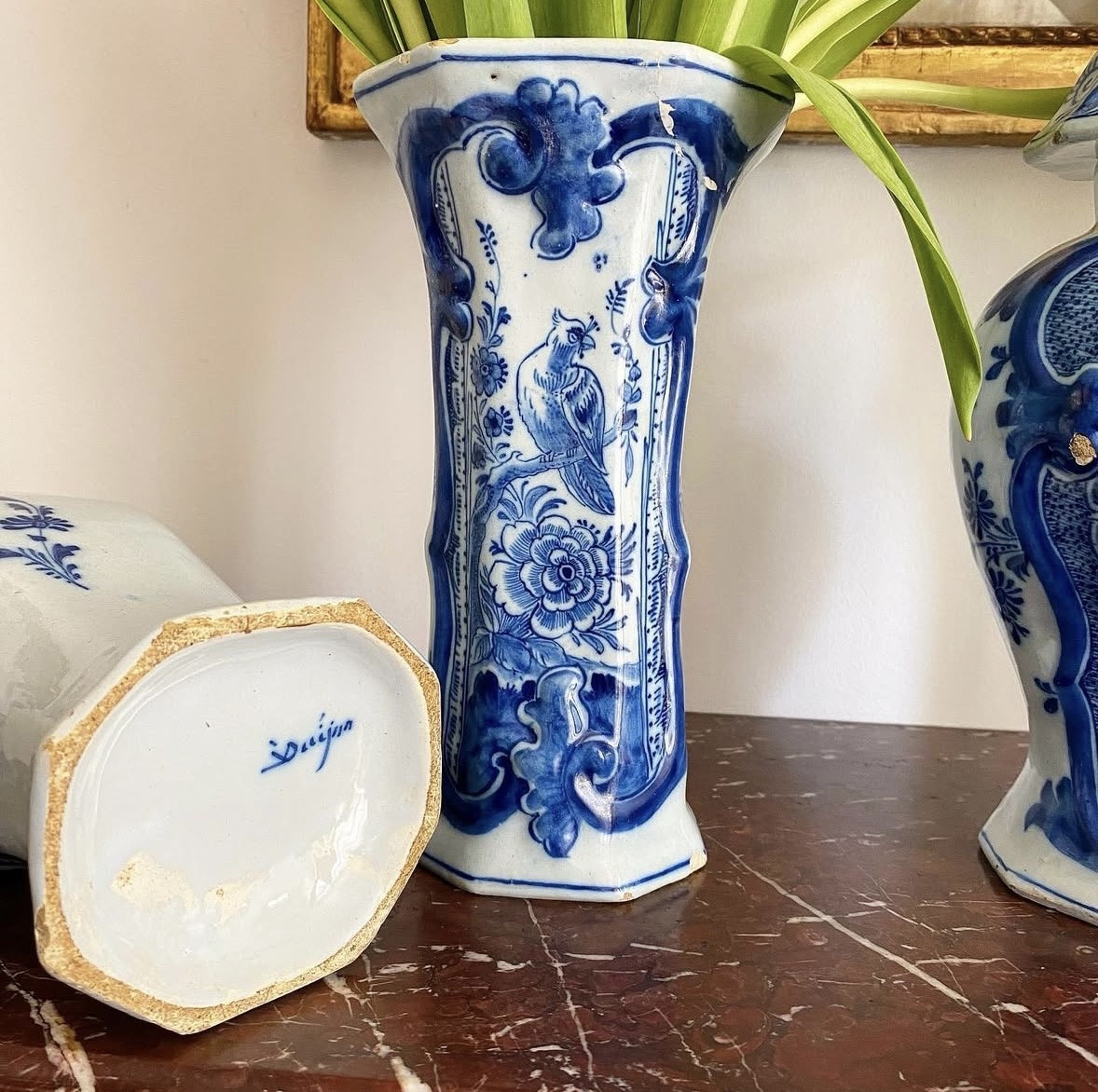 Garniture de vases en faïence de Delft-photo-4