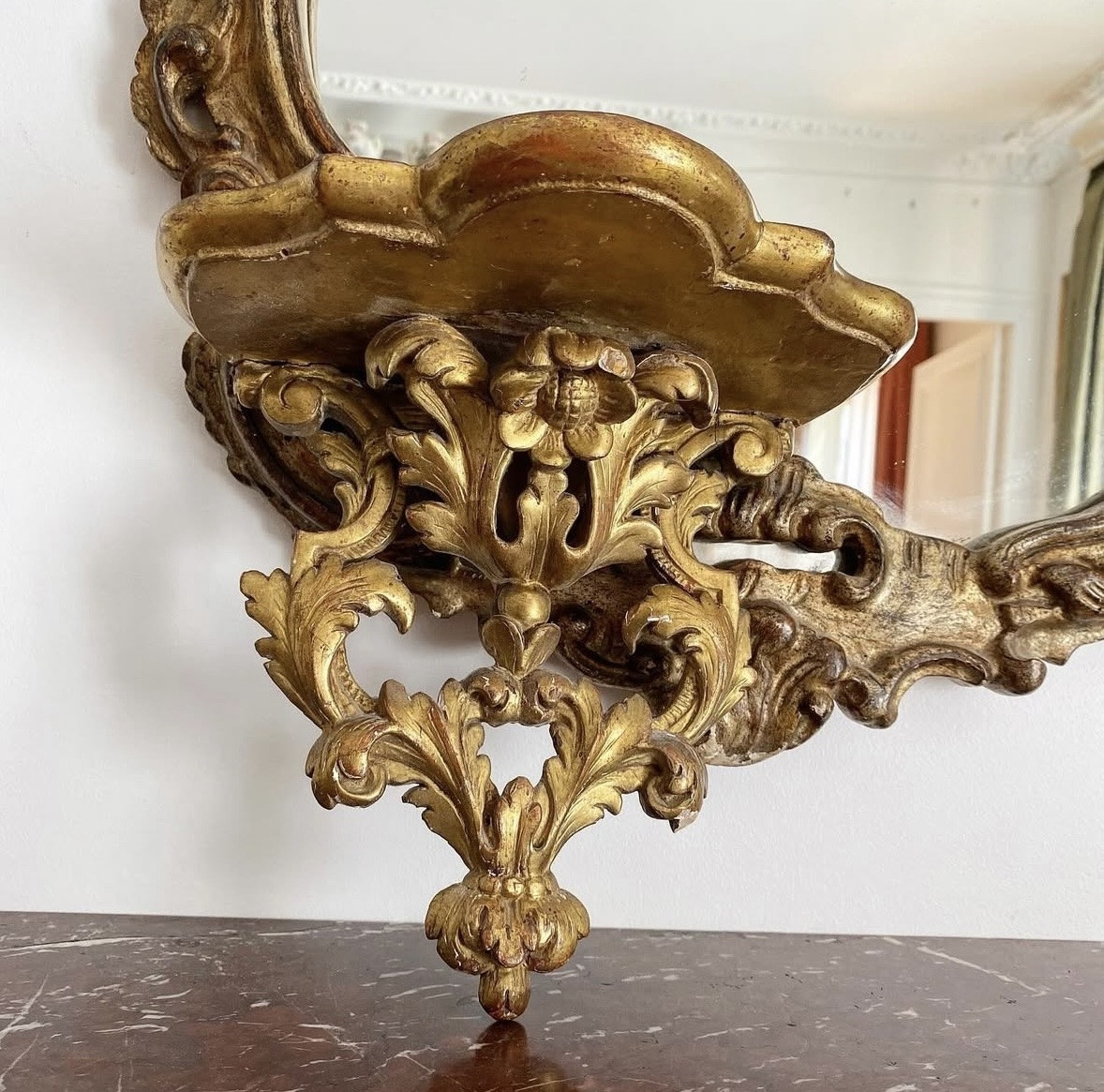 Console d’applique en bois doré -photo-3