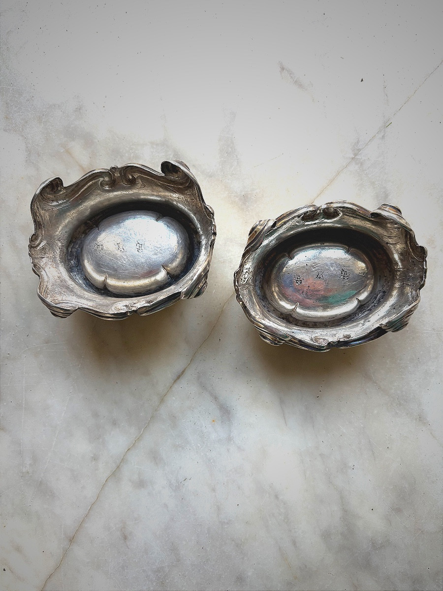 Pair Of Silver Salt Cellars From Avignon -photo-4