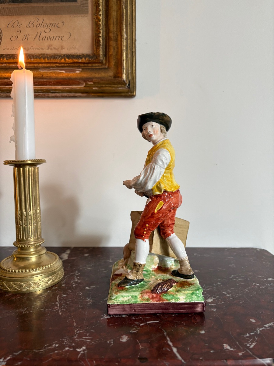 Lunéville Earthenware Statuette Of A Stonemason-photo-2