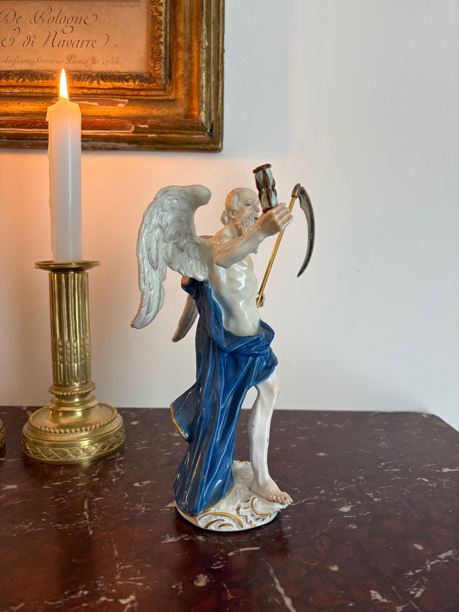 Statuette de Chronos en porcelaine de Meissen-photo-2