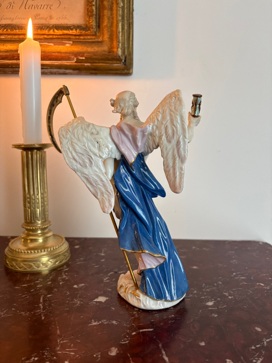 Statuette de Chronos en porcelaine de Meissen-photo-3