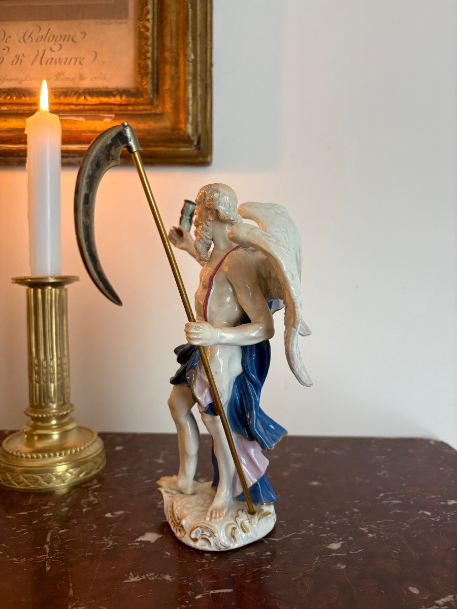 Statuette de Chronos en porcelaine de Meissen-photo-4
