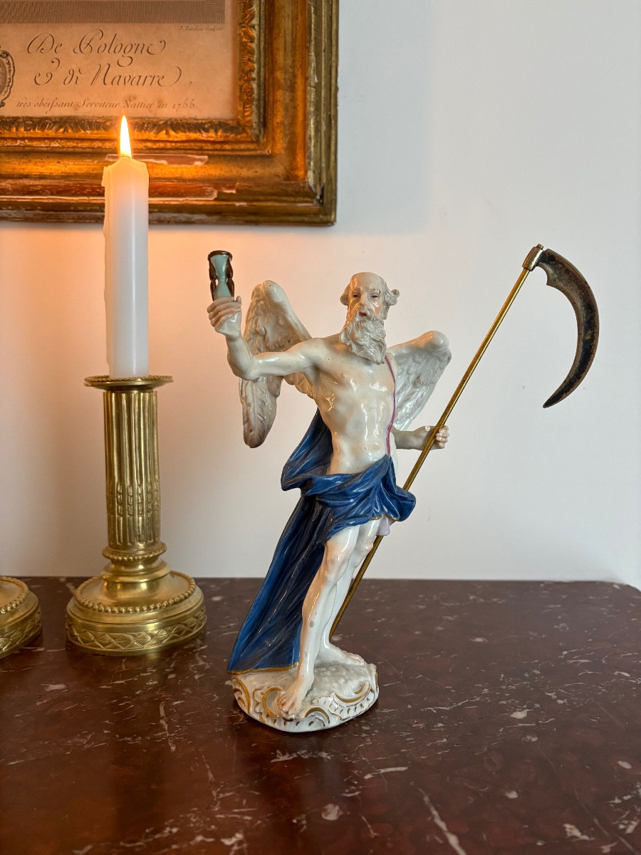 Statuette de Chronos en porcelaine de Meissen
