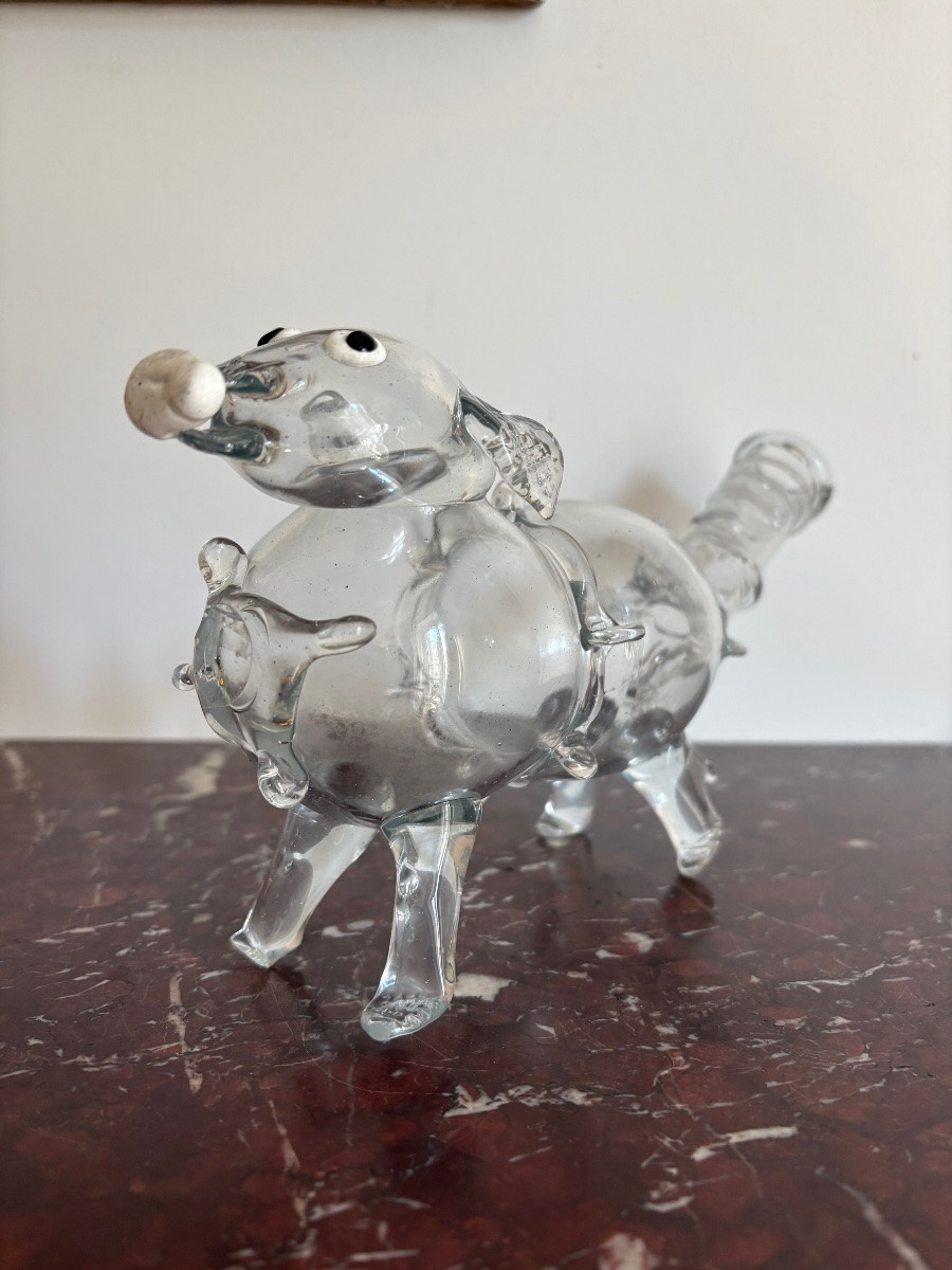 Schnapshund - Flacon en verre soufflé zoomorphe -photo-3