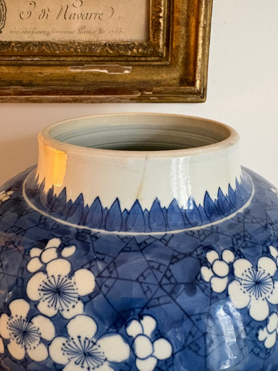Potiche blanc et bleu d’époque Kangxi-photo-4