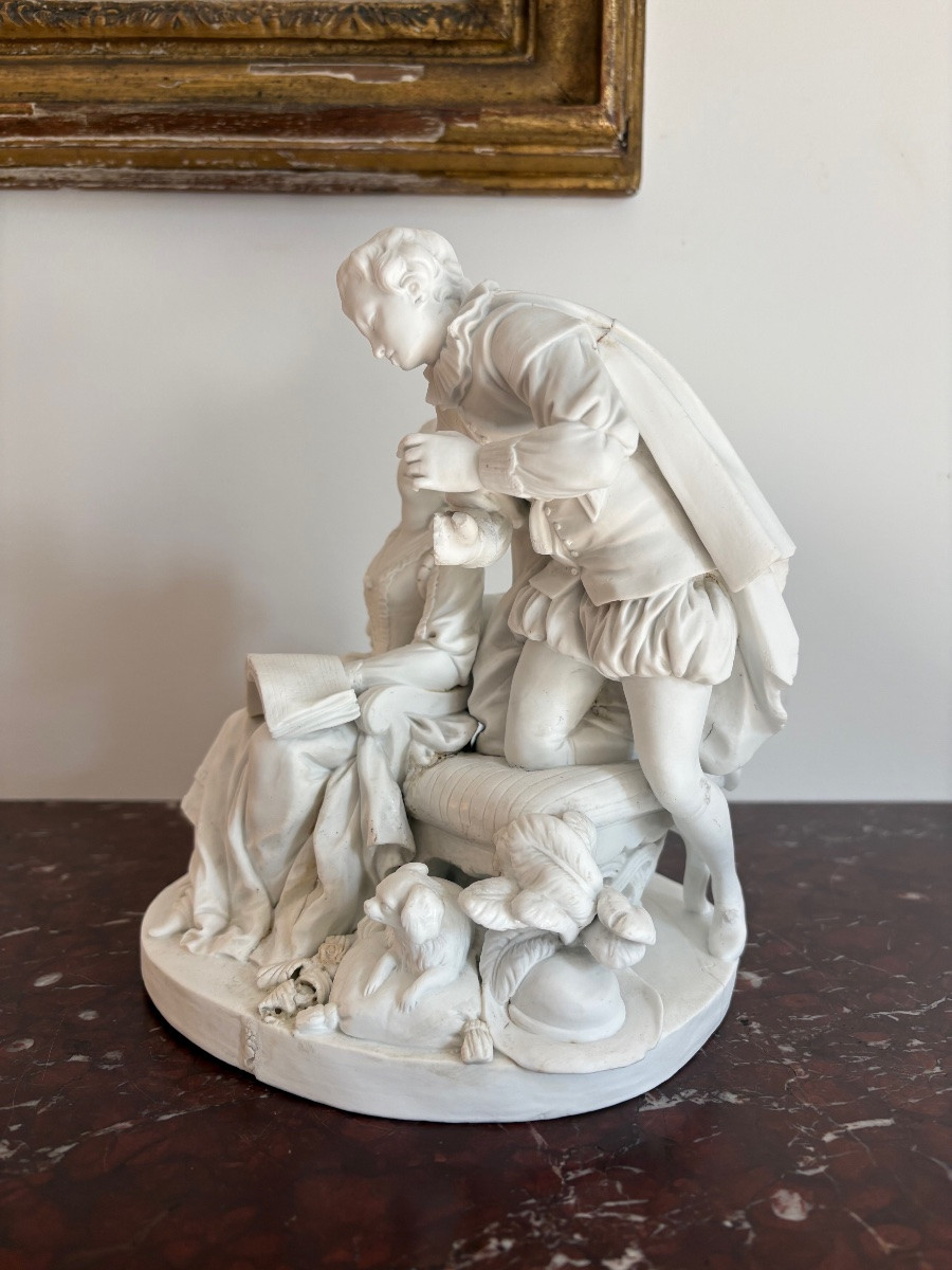 Biscuit de porcelaine tendre de Sèvres « le Hautbois Espagnol »-photo-2