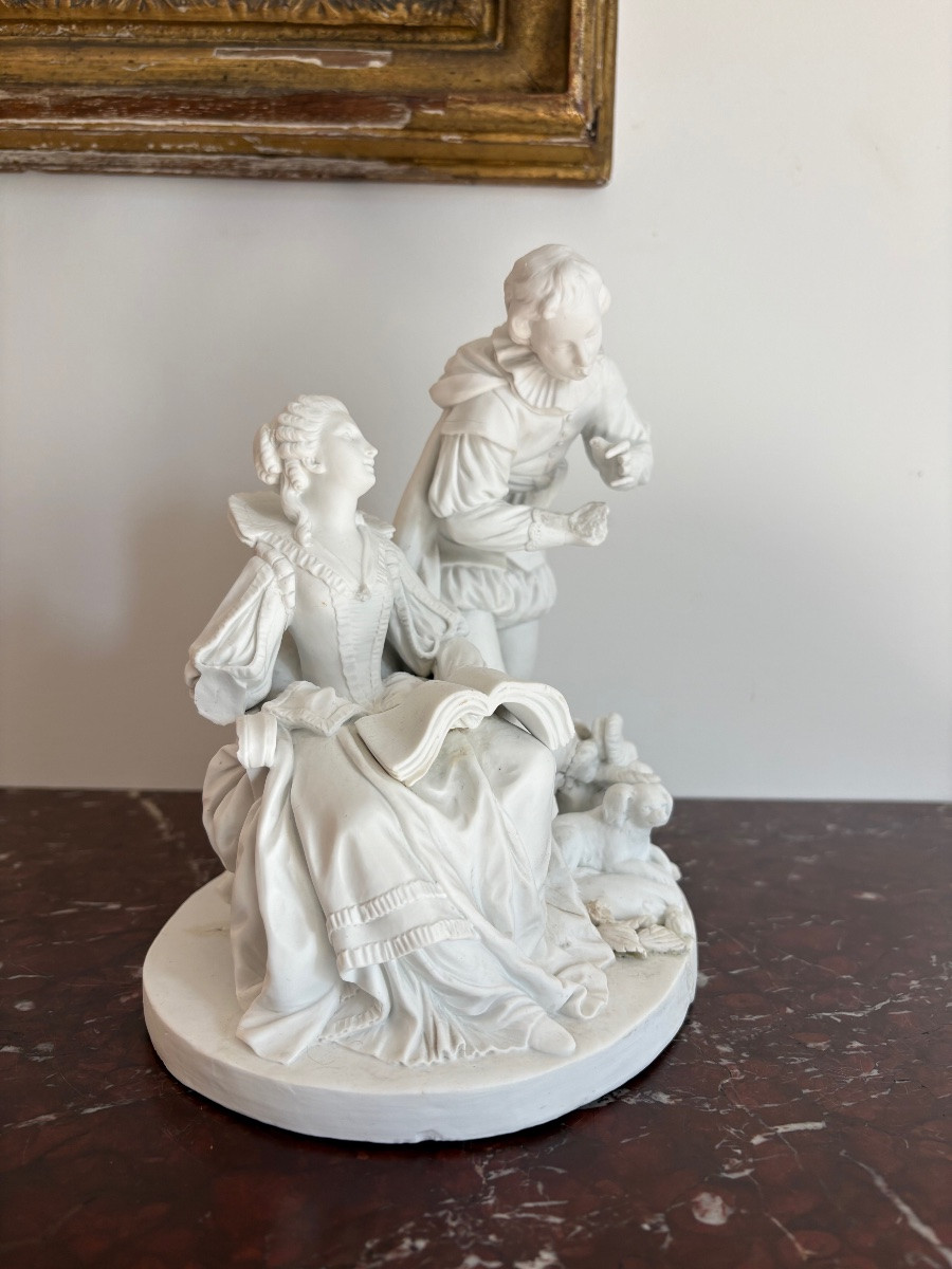 Biscuit de porcelaine tendre de Sèvres « le Hautbois Espagnol »-photo-2
