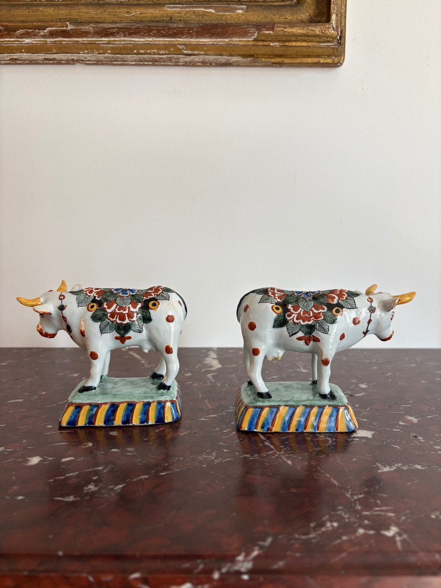 Pair Of Delftware Cows-photo-3