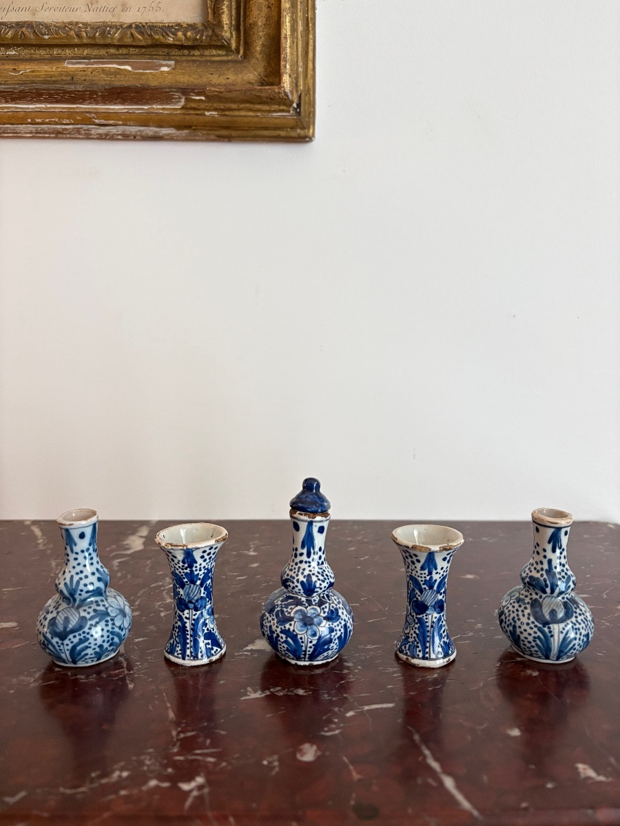Set Of Miniature Delftware Vases-photo-2