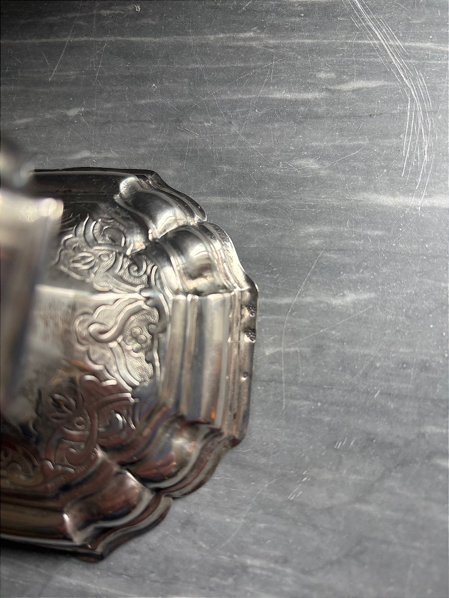 Large Silver Saleron, Augsburg 18th Century-photo-1