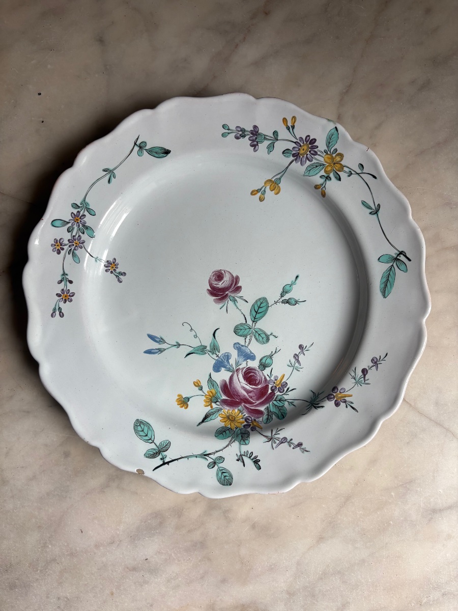 Marseille Earthenware Plate Attributed To The Manufacture Of Honoré Savy