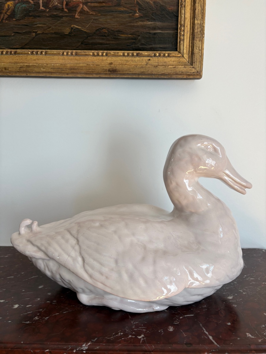 Canard en faïence de Marseille attribué à la manufacture Fauchier