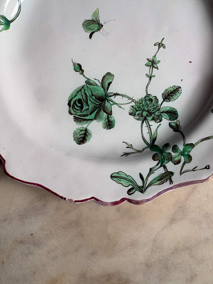 Paire d’assiettes en faïence de Marseille, par la manufacture de la Veuve Perrin-photo-3