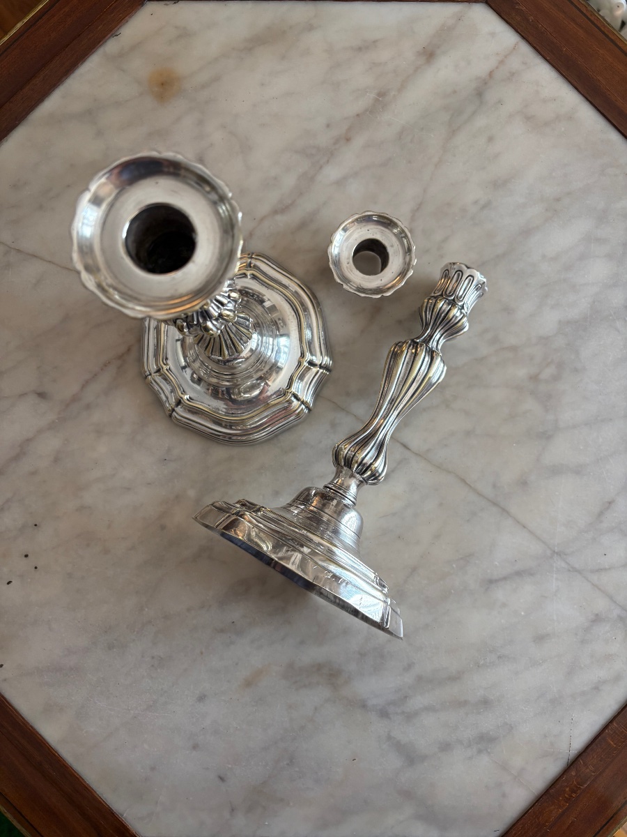 Pair Of "king's Model" Candlesticks-photo-2