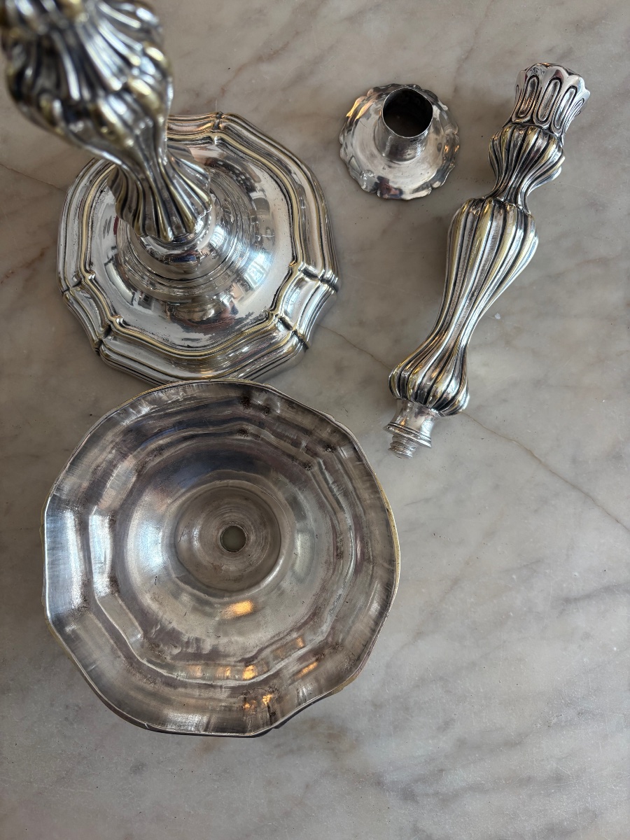 Pair Of "king's Model" Candlesticks-photo-3