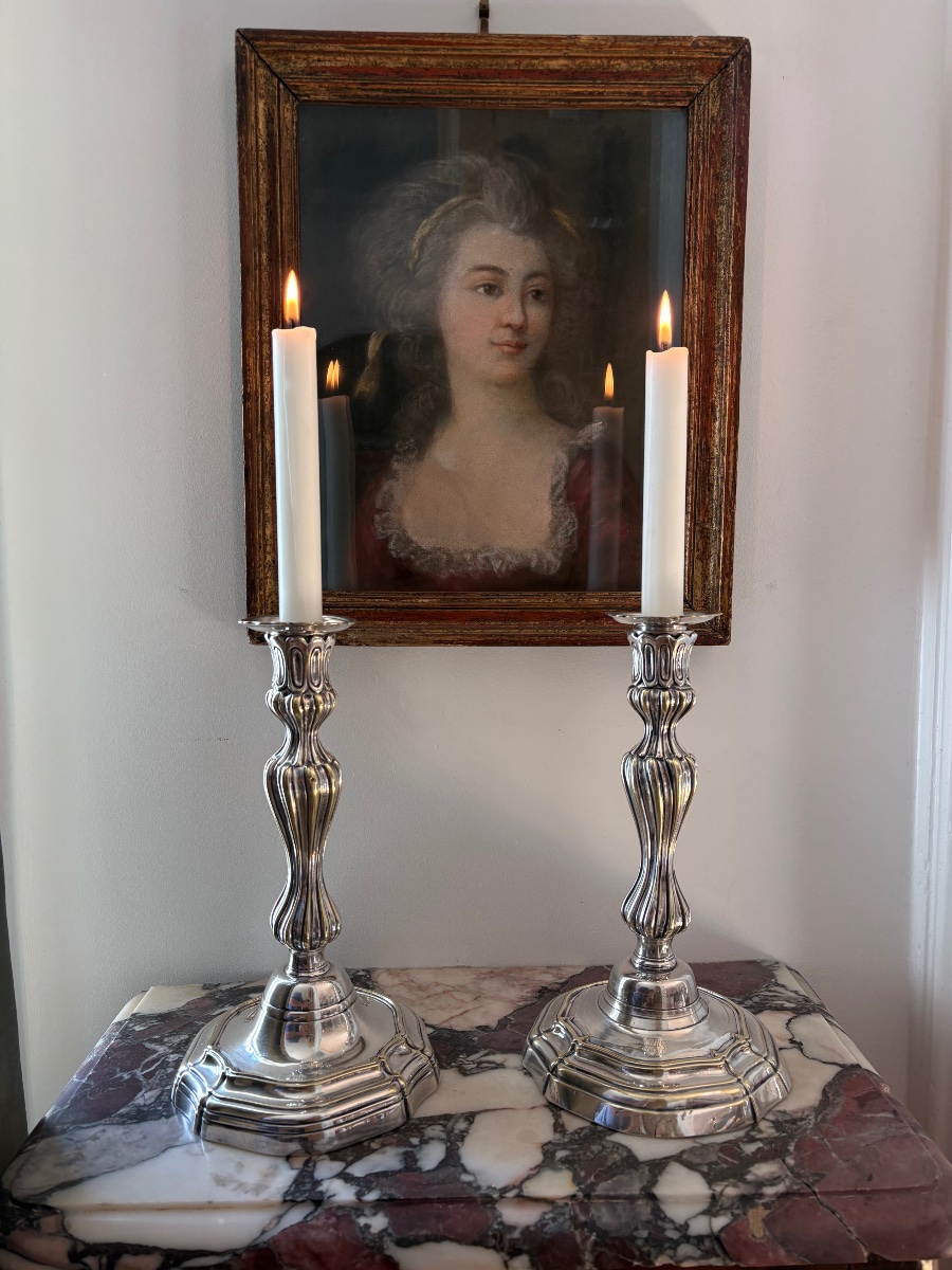 Pair Of "king's Model" Candlesticks