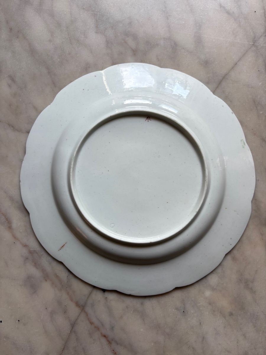 Rare paire d’assiettes en porcelaine tendre polychrome d’Arras-photo-4