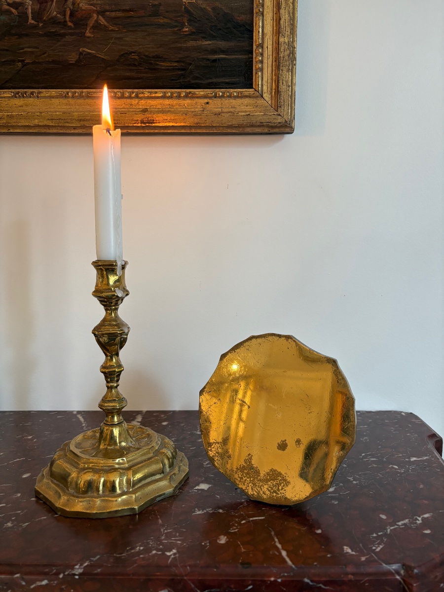 Pair Of Danish Bronze Candlesticks From The Mid-18th Century -photo-3