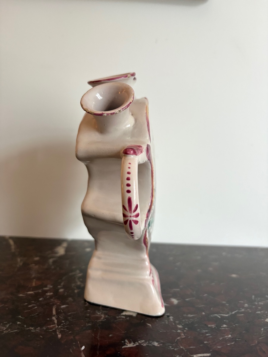 Moustiers Earthenware Flower Vase, Ferrat Manufactory -photo-1