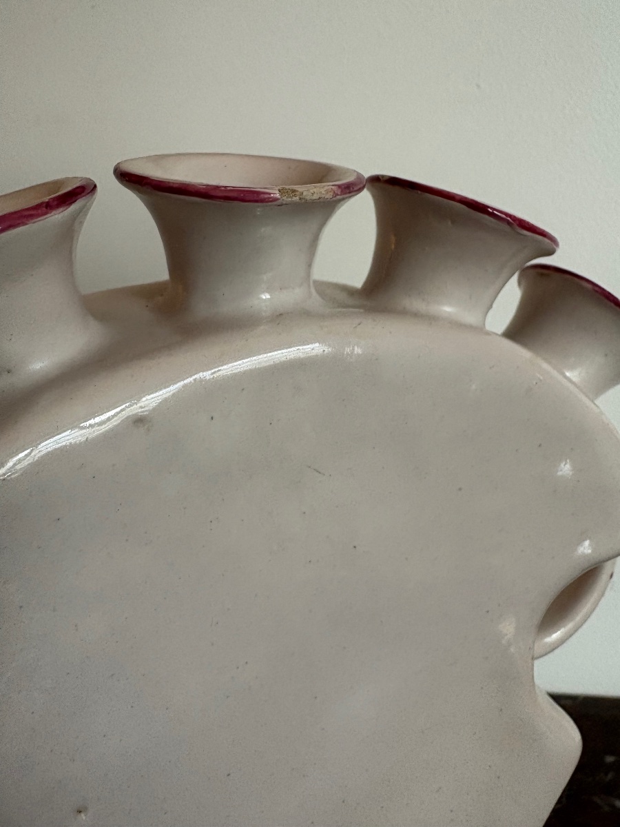 Moustiers Earthenware Flower Vase, Ferrat Manufactory -photo-3