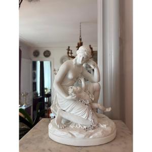 A Porcelain Biscuit By Nast, Titled “love Chained By Beauty”