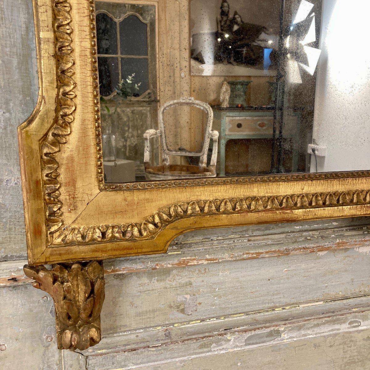 Provençal Mirror, Louis XVI Period-photo-3