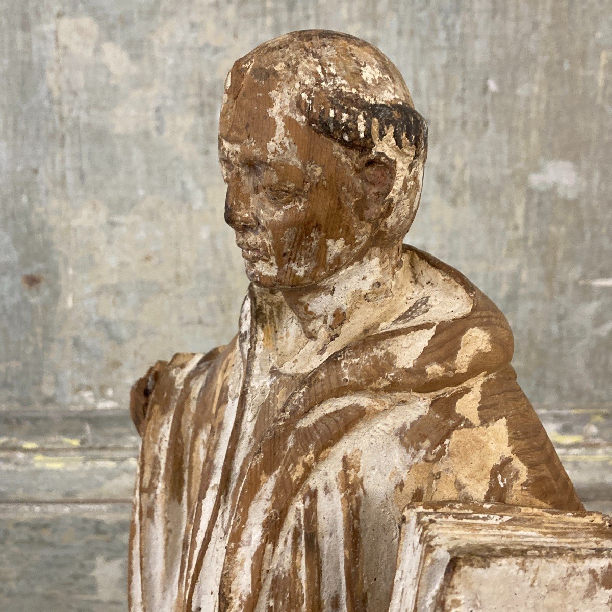 Saint en bois sculpté XVIII-photo-4