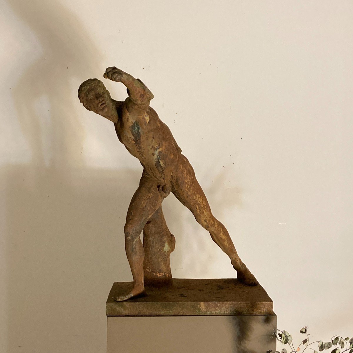 Statue en fonte XIX "le Gladiateur Borghèse"