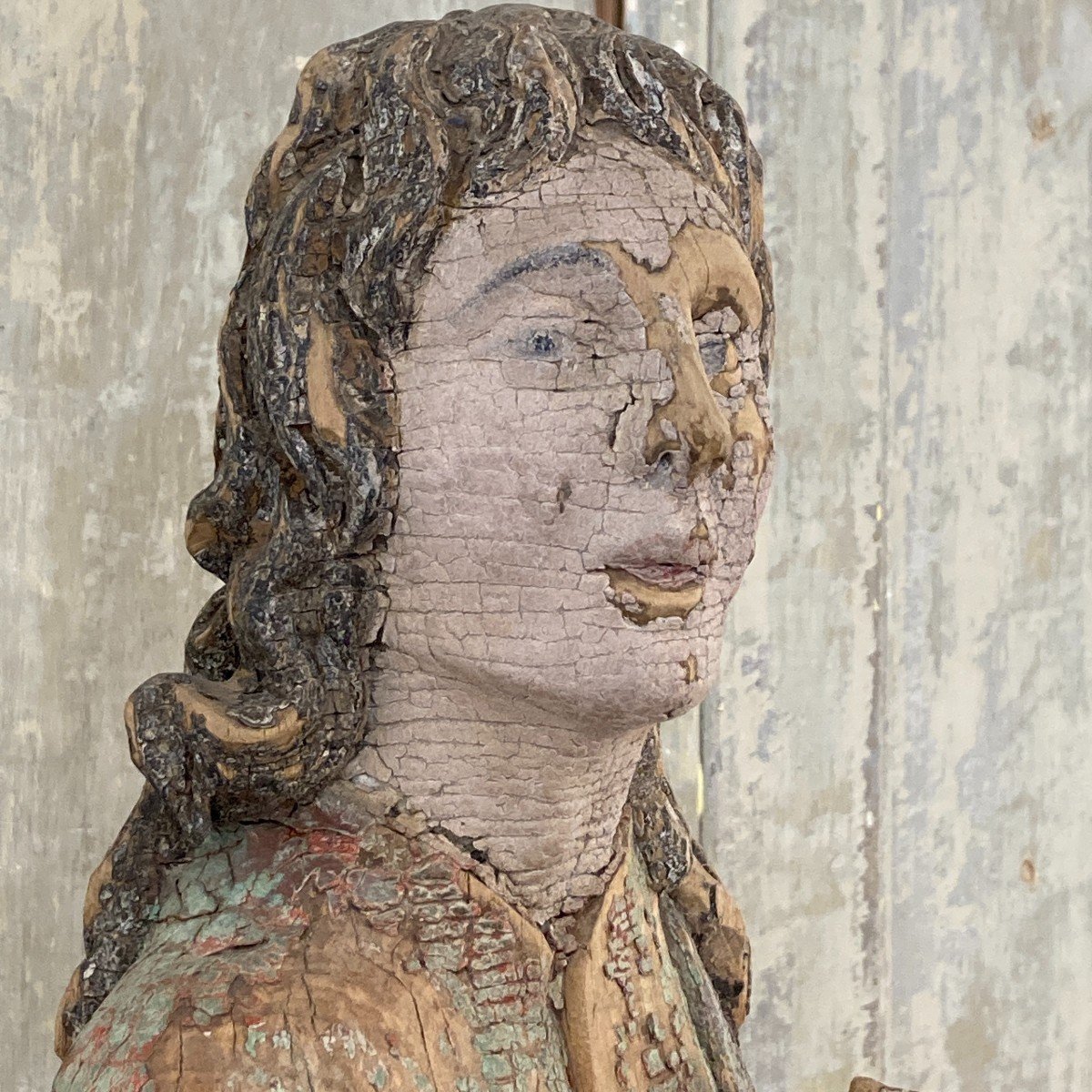 Carved Wood XVII Saint John The Evangelist-photo-2
