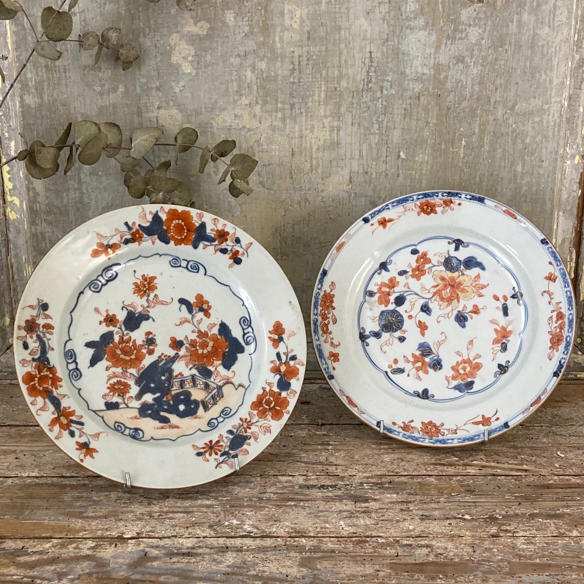 2 18th Century Chinese Porcelain Plates-photo-5