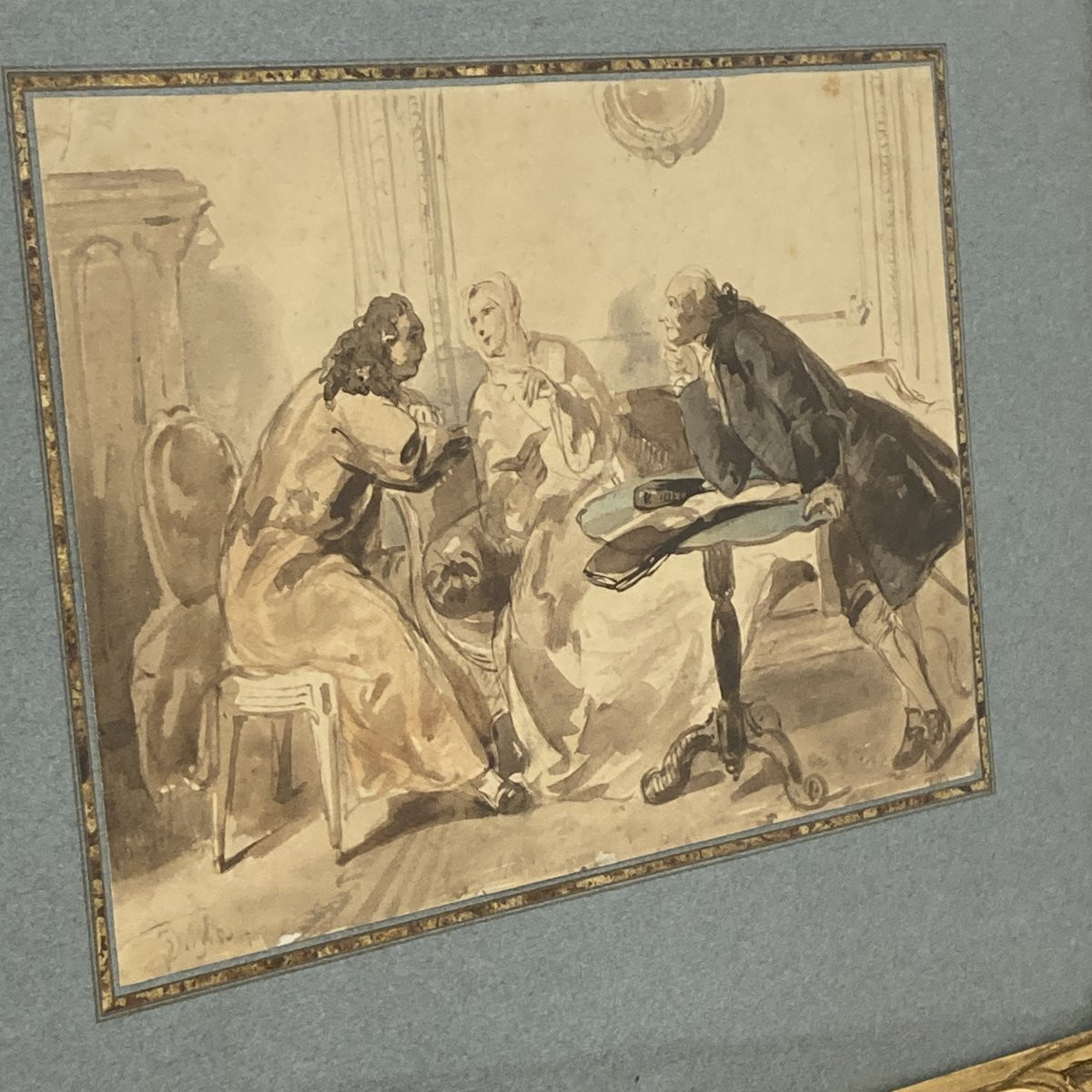 "La lecture" Aquarelle signée David BLES-photo-3