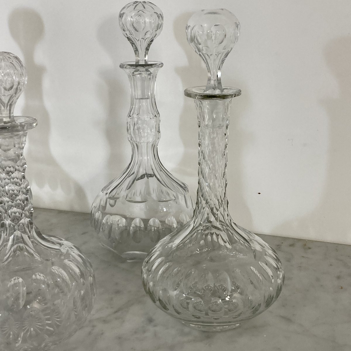 Collection de 6 carafes en cristal de Val Saint-Lambert-photo-2