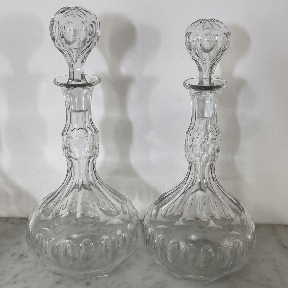 Collection de 6 carafes en cristal de Val Saint-Lambert-photo-2