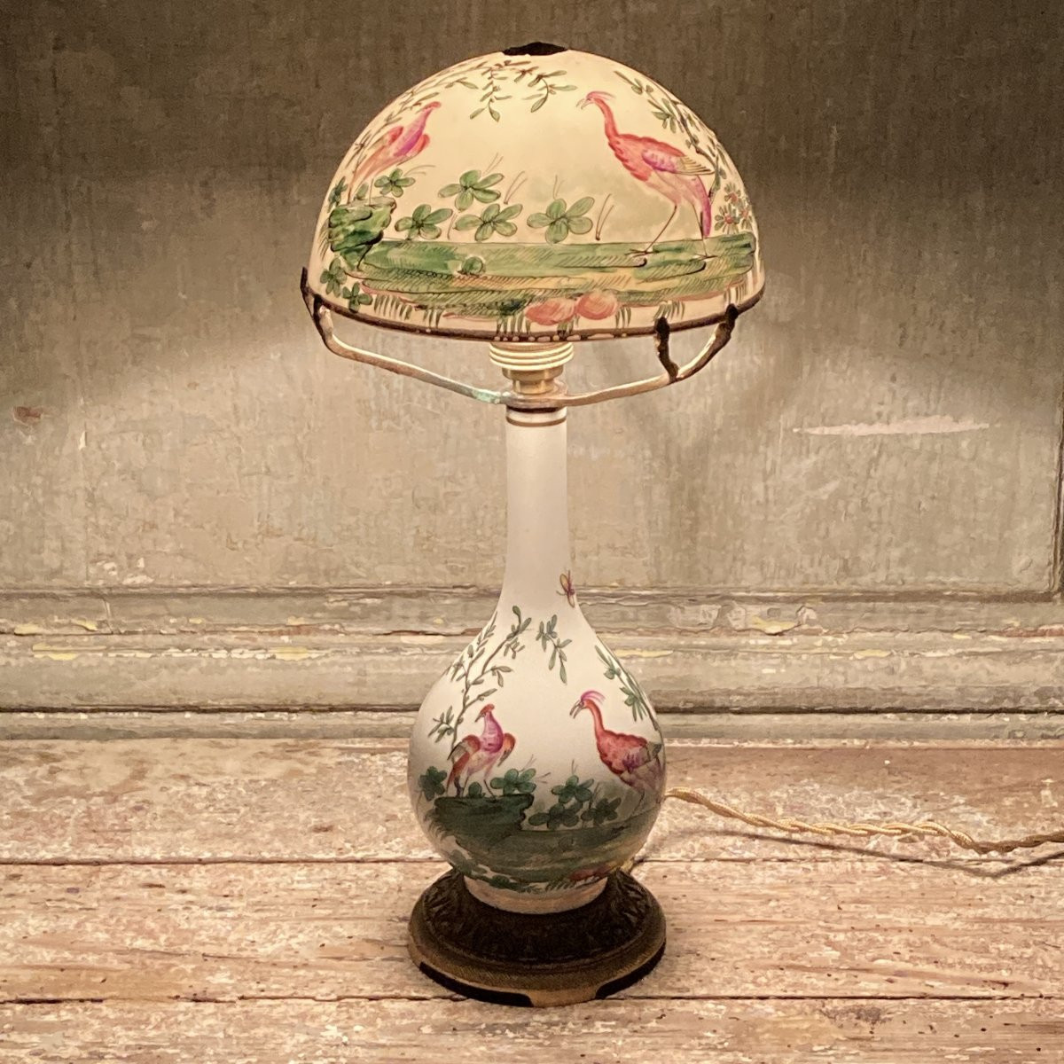 Lampe champignon en porcelaine de Desvres-photo-1