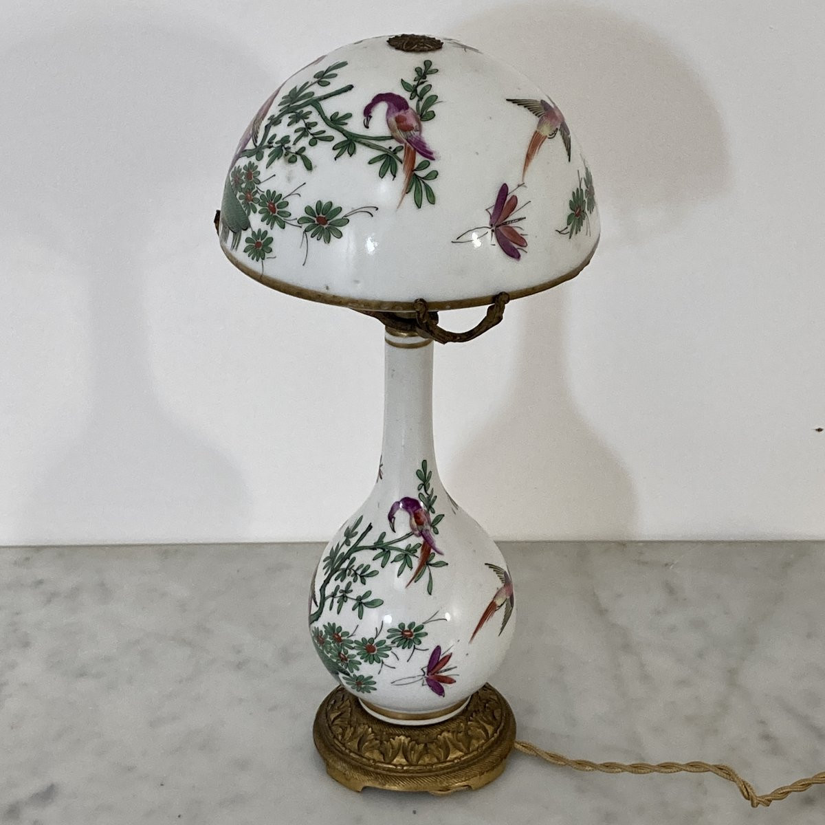 Lampe champignon en porcelaine de Desvres-photo-8