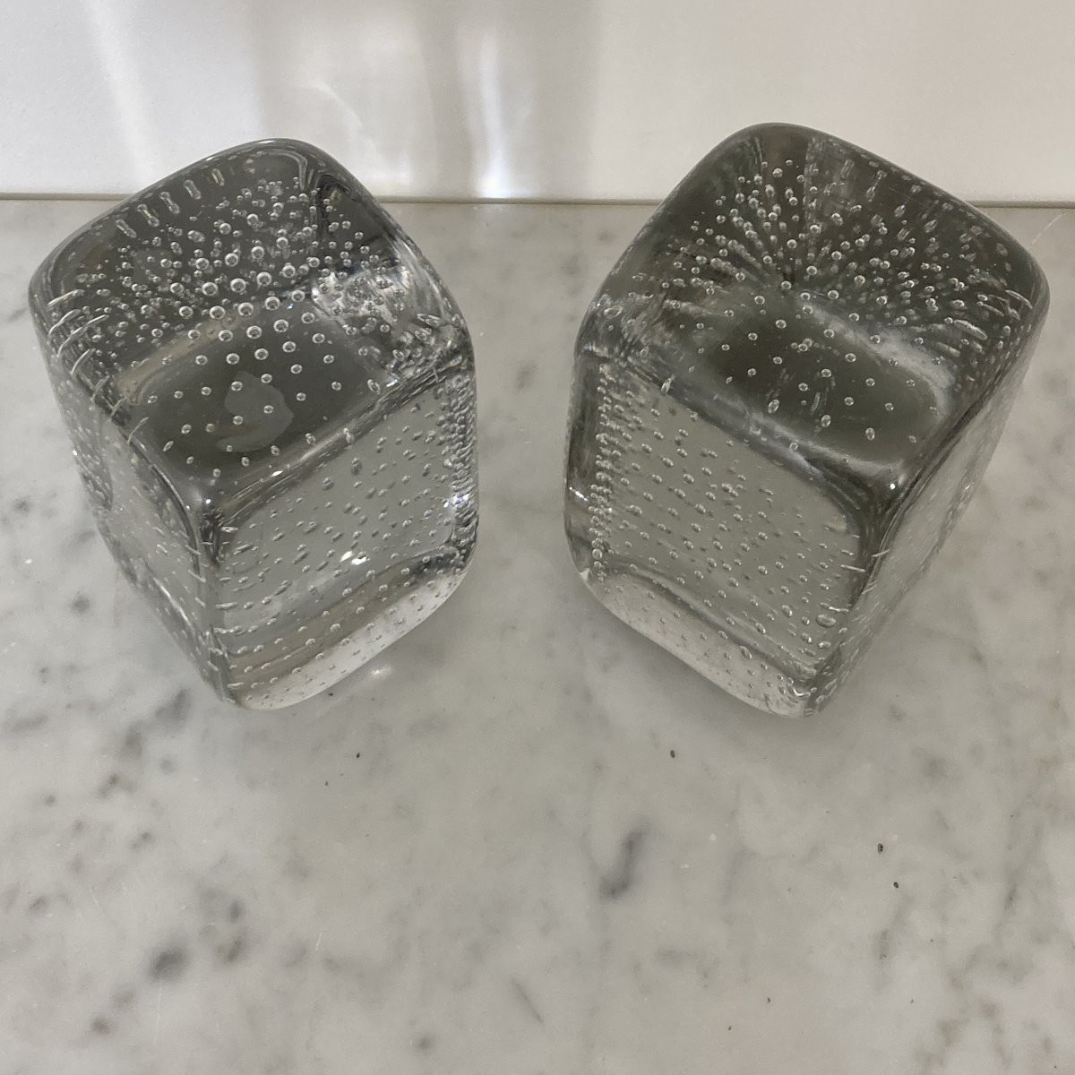 Pair Of Crystal Bookends Signed Schneider-photo-1
