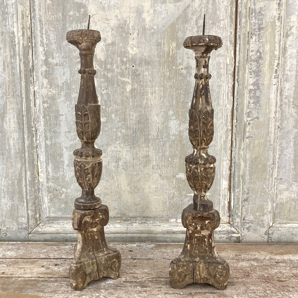 Pair Of 18th Century Candlesticks-photo-2