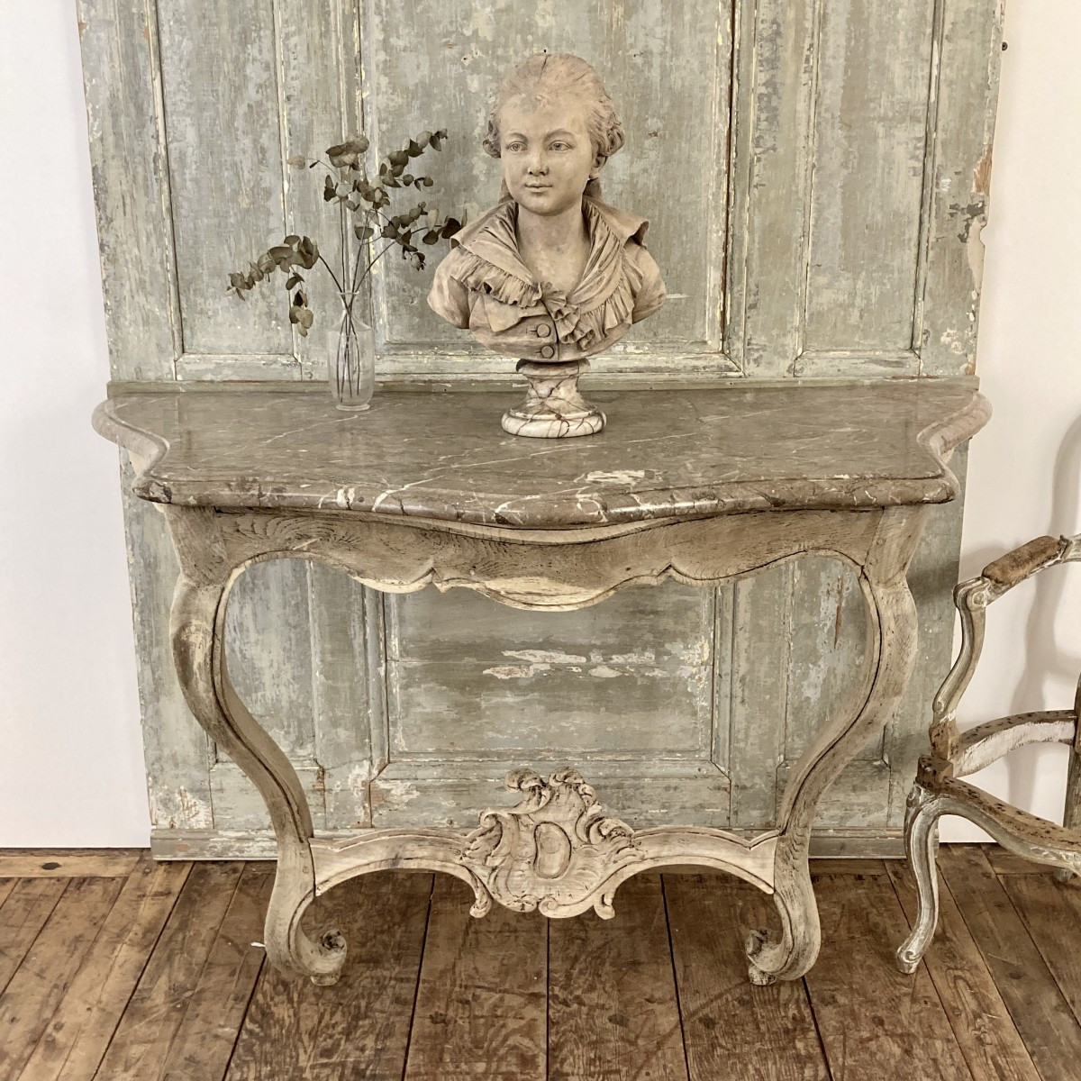 Console XVIII en chêne blanchi
