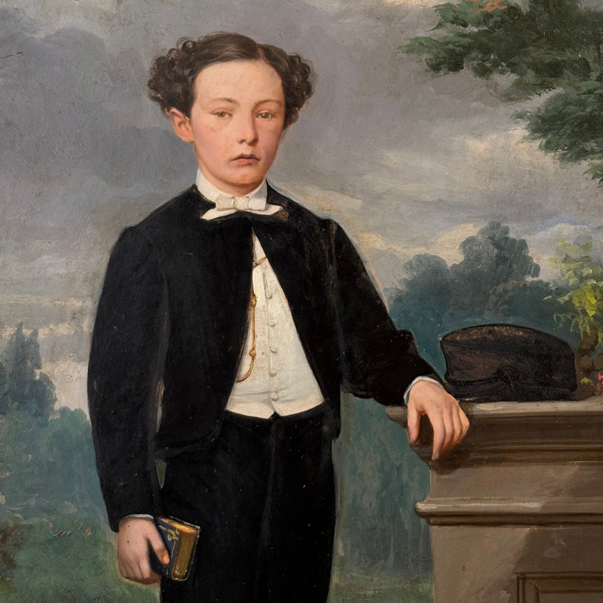 Portrait de jeune élégant signé Bury 1867-photo-4